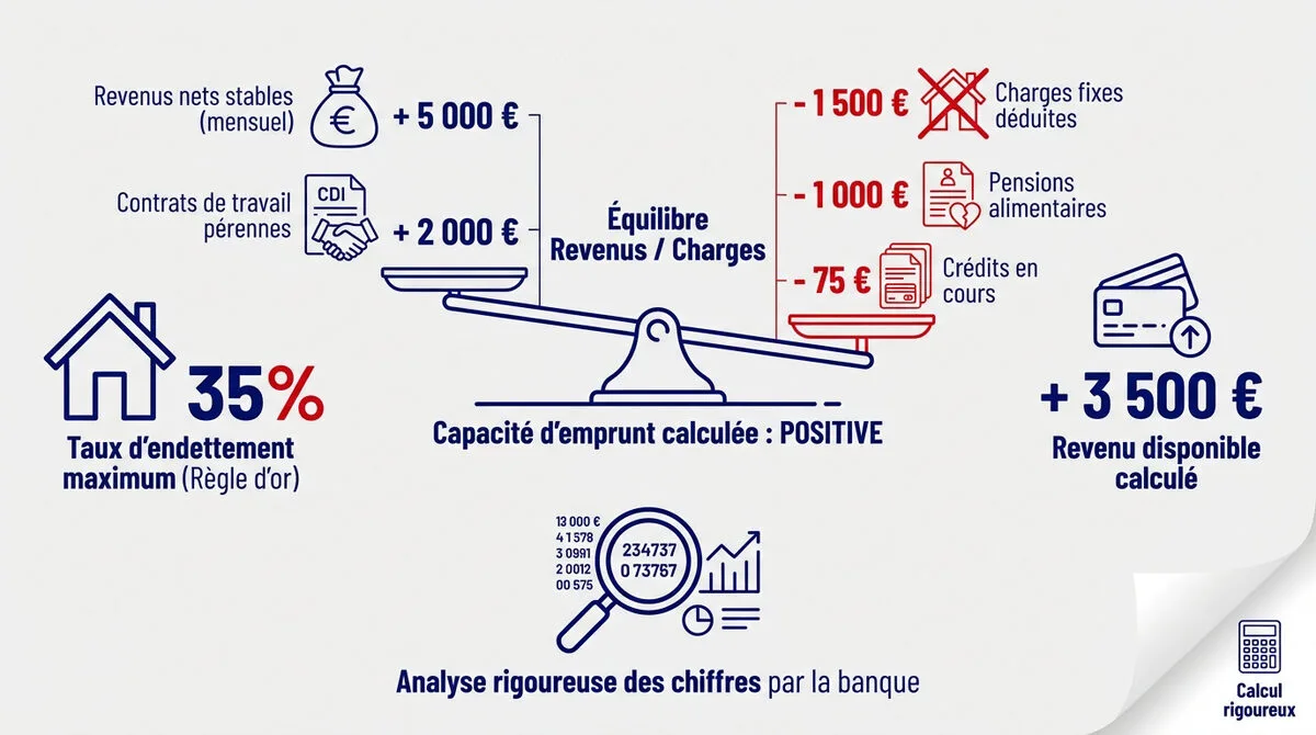 Analyse de l'équilibre financier pour le calcul de la capacité d'emprunt