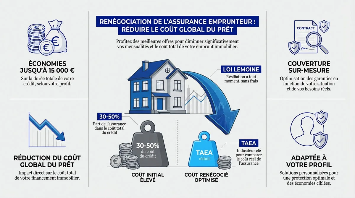 Graphique montrant les économies réalisées en renégociant son assurance emprunteur