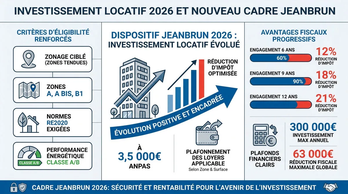 Immeuble moderne représentant l'investissement locatif en 2026 sous la loi Jeanbrun