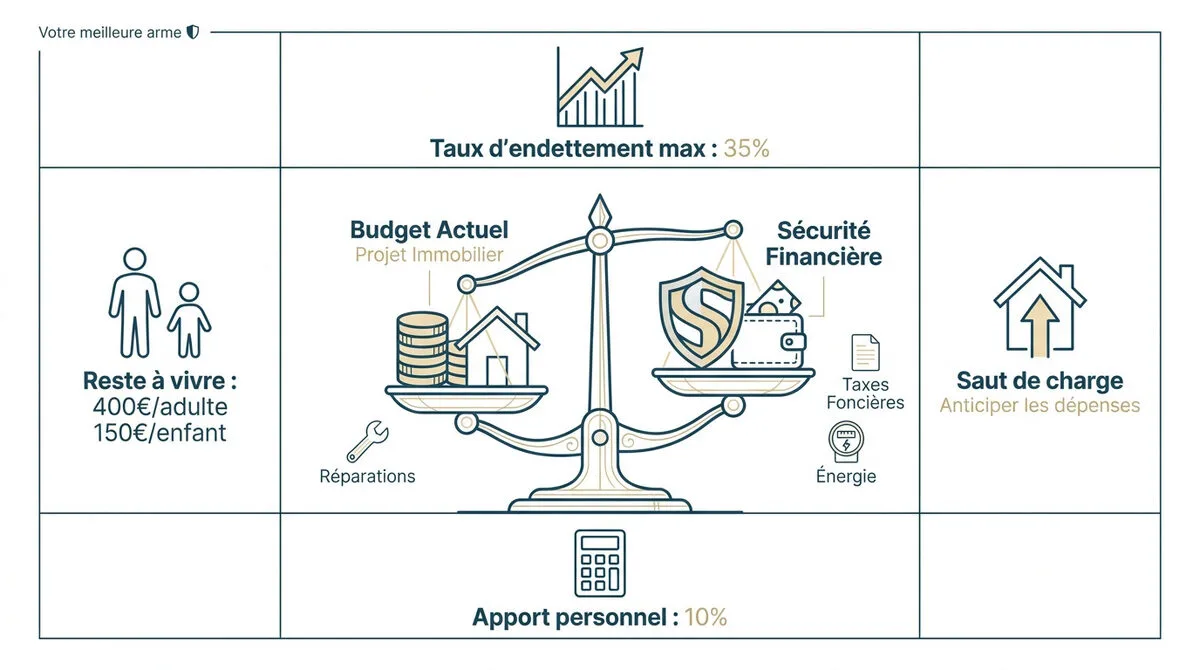 Équilibre budgétaire entre charges de propriété et sécurité financière pour un crédit immobilier