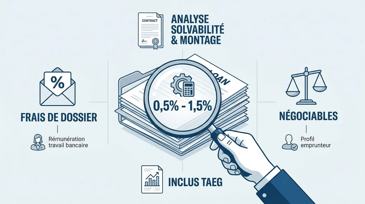 Détails des frais de dossier et taux d'un prêt immobilier
