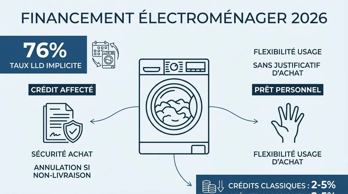 Comparaison entre crédit affecté et prêt personnel pour l'achat d'électroménager en 2026
