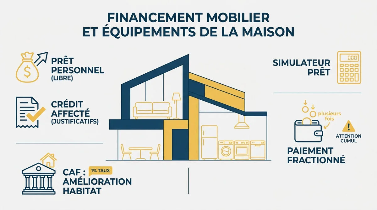 Mobilier de salon moderne et équipements de maison financés par crédit