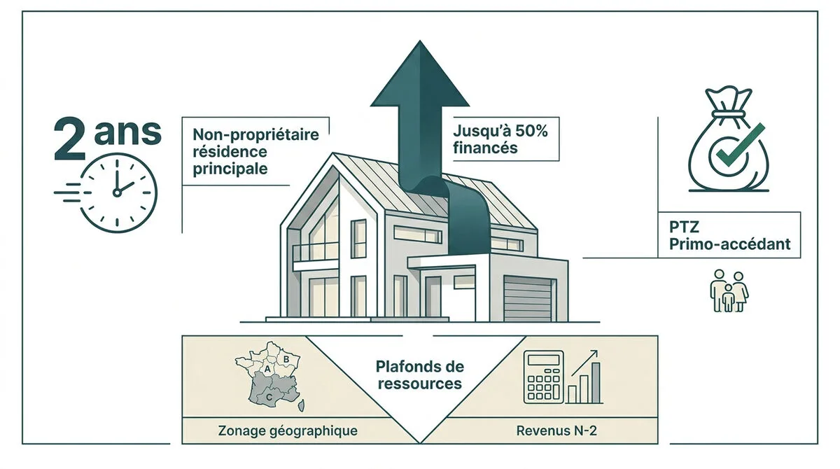 Couple de primo-accédants devant leur nouvelle maison financée par un PTZ