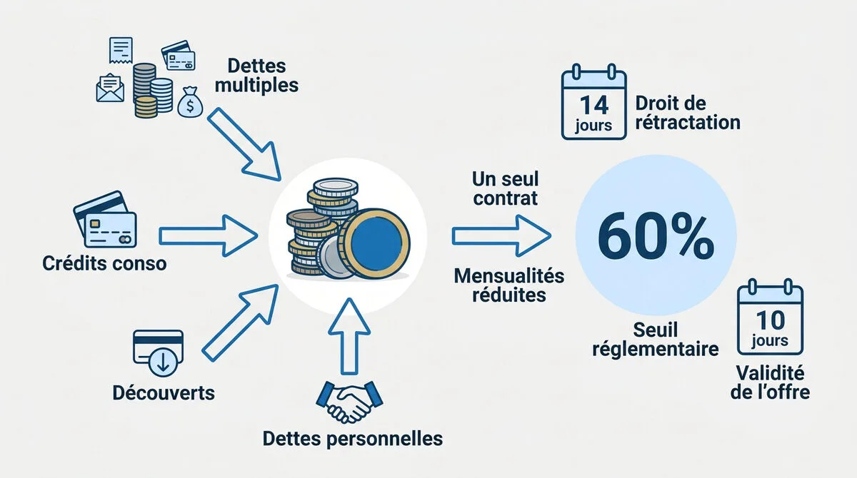 Regroupement de crédits pour simplifier ses finances et réduire ses mensualités