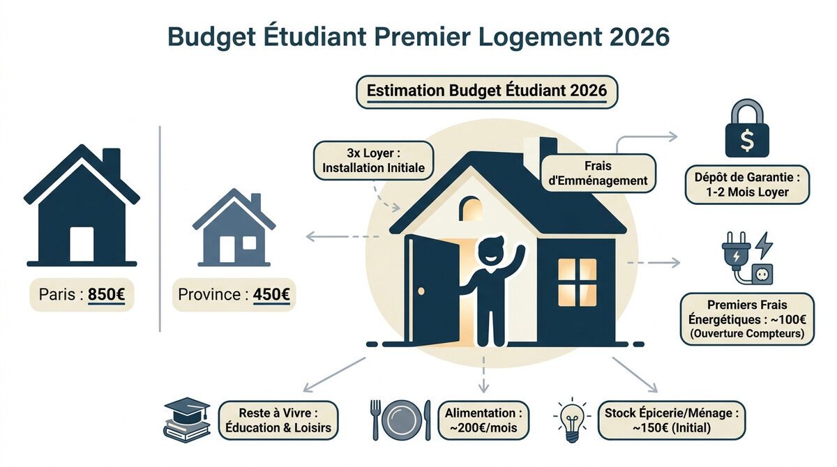 Budget étudiant pour un premier logement en 2026