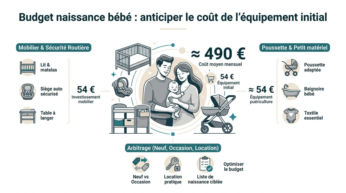 Estimation du budget pour l'équipement de naissance d'un bébé