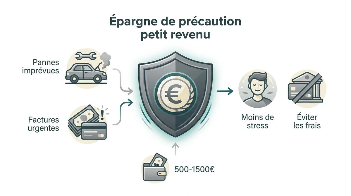 Illustration d'une épargne de précaution protégeant le budget familial