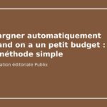 Épargner automatiquement quand on a un petit budget : la méthode simple