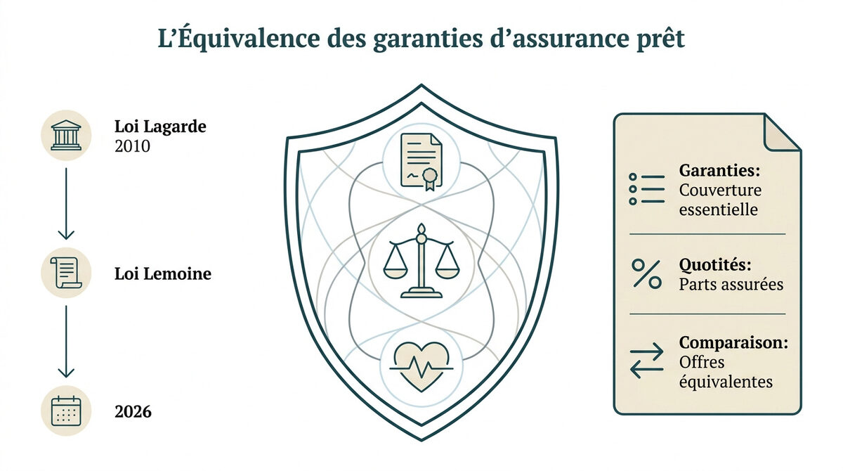 Schéma expliquant l'équivalence des garanties pour une assurance de prêt immobilier