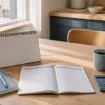 Calendrier et carnet pour préparer son budget avant un changement de travail