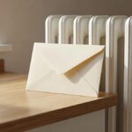 Enveloppe fermée, radiateur blanc.
